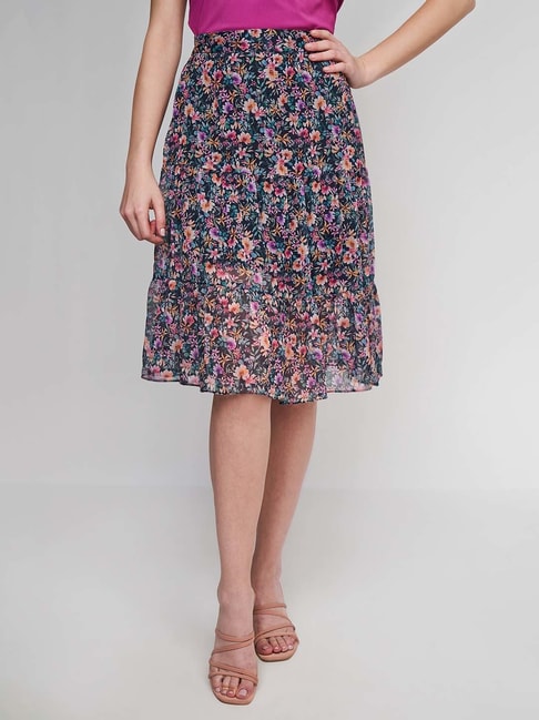 AND Multicolor Floral Print Skirt Price in India