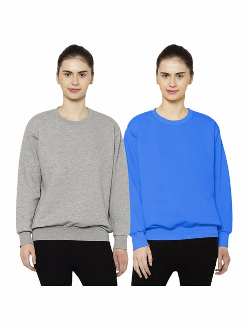 Vimal Jonney Grey & Blue Round Neck Pullover - Pack of 2-picture-45