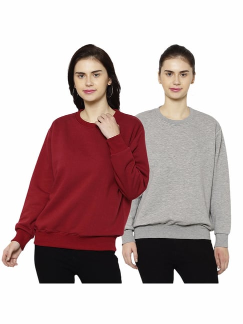Vimal Jonney Grey & Maroon Round Neck Pullover - Pack of 2-picture-37