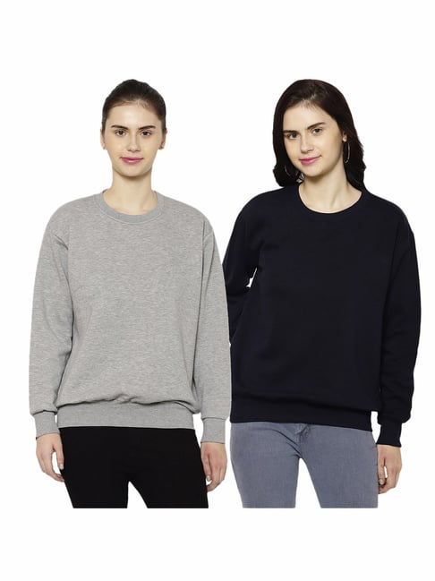 Vimal Jonney Grey & Navy Round Neck Pullover - Pack of 2-picture-41