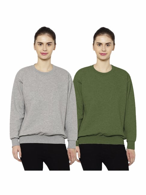 Vimal Jonney Grey & Green Round Neck Pullover - Pack of 2-picture-10