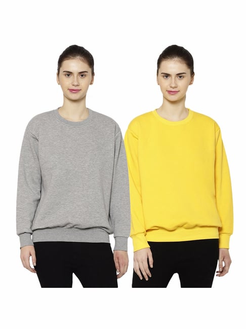 Vimal Jonney Grey & Yellow Round Neck Pullover - Pack of 2-picture-14
