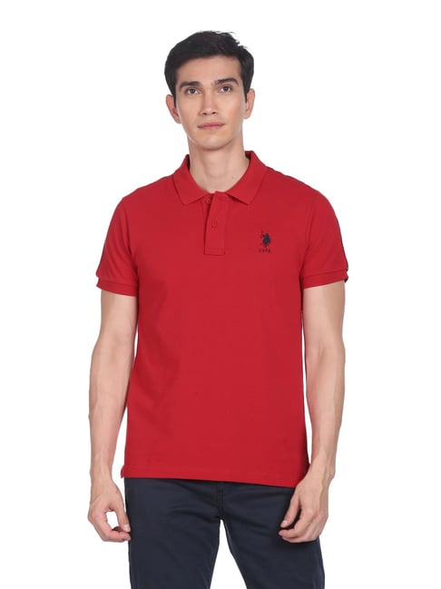 U S Polo Assn U.S. Polo Assn. Red Regular Fit Polo T-Shirt