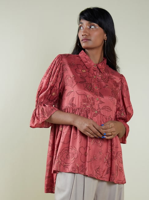 Bombay Paisley by Westside Wine Floral Design Tunic Price in India