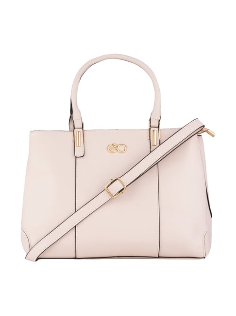 E2O Nude Pink Solid Medium Satchel Handbag