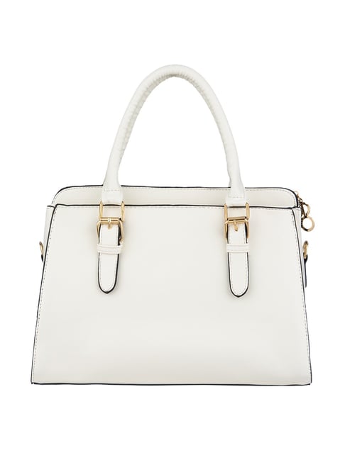 Buy E2O White Textured Medium Satchel Handbag at Best Price Tata