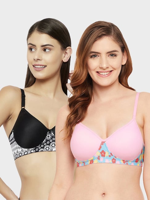 Clovia Multicolor Wirefree Padded T-Shirt Bra (Pack Of 2) Price in India