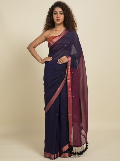 Buy handloom pink cotton saree with jamdani work from www.suta.in –  Sutastore.com