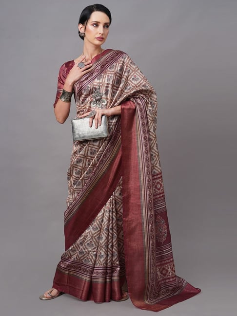 Banarasi Cotton Silk Silver Zari Weaving Saree-Deep Maroon – Banarasikargha