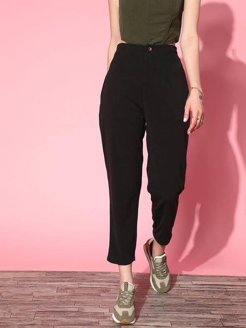 Melon by PlusS Black Regular Fit Trousers