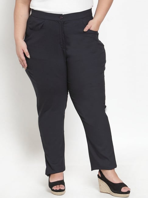 Melon by PlusS Navy Regular Fit Trousers-picture-40