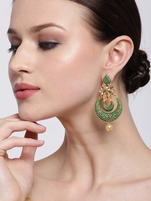 Royal Ruby pearl antique chand Bali Shop online @ Shop.Swarna.Com #gold # earrings #stud #earswag #ruby #traditional #handcrafted #leaf… | Instagram