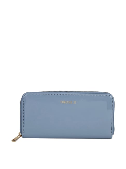 Forever 21 Blue Solid Zip Around Wallet for Women