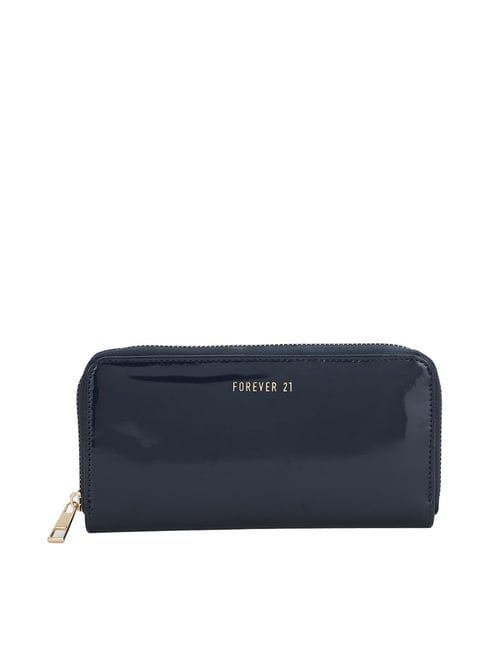 Forever 21 Navy Solid Zip Around Wallet for Women