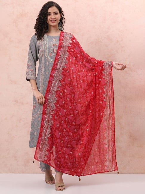 Rangriti Pink Printed Dupatta