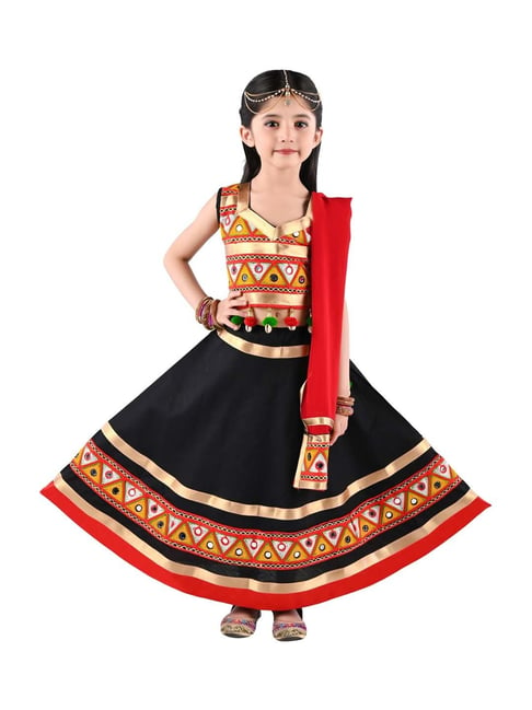 Buy Black & Multi Colored Anardana Embroidered Lehenga Set Online - RI.Ritu  Kumar International Store View