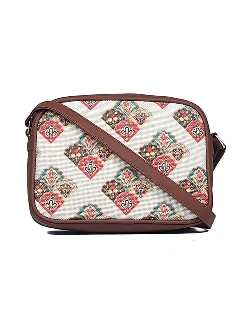 ZOUK White Printed Small Cross Body Bag-picture-28