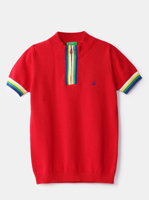 United Colors of Benetton Kids Red Solid Sweater