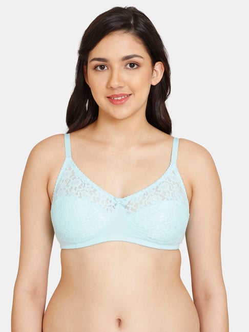 Rosaline by Zivame Sky Blue Printed Wireless Full Coverage Bra Price in  India, Full Specifications & Offers