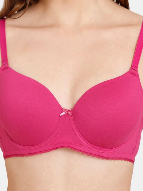 Buy Rosaline by Zivame Fuchsia Under-wired Padded T-Shirt Bra for Women  Online @ Tata CLiQ