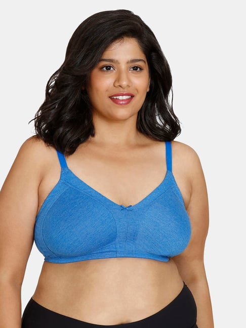 Women's Cotton Full Coverage Wirefree Non-padded Lace Plus Size Bra 44DD
