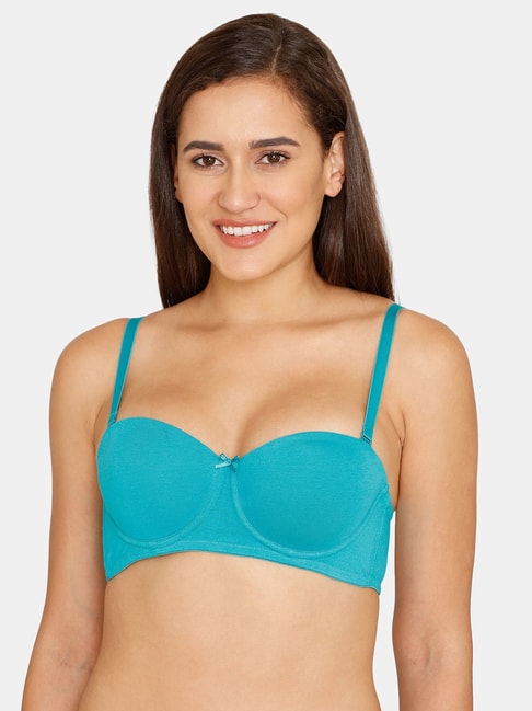 Buy Zivame Blue Under Wired Padded Demi Cup Bra for Women Online @ Tata CLiQ