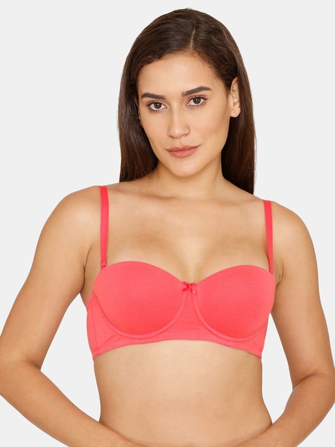 Buy Zivame Pink Under Wired Padded Demi Cup Bra for Women Online @ Tata CLiQ