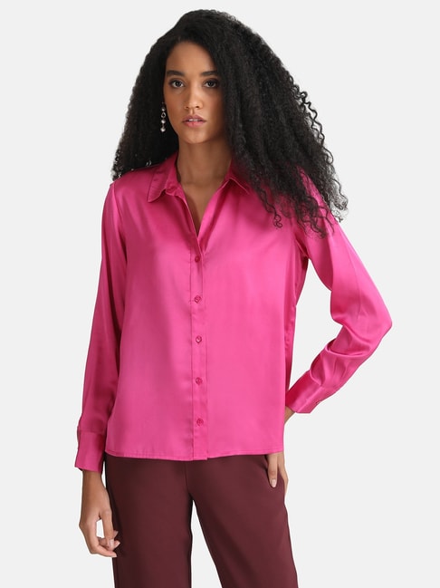 Kazo Fuschia Relaxed Fit Shirt Price in India