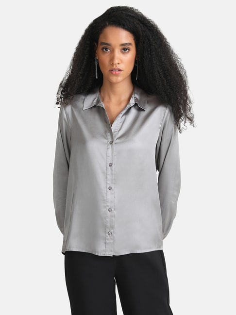Kazo Grey Relaxed Fit Shirt Price in India