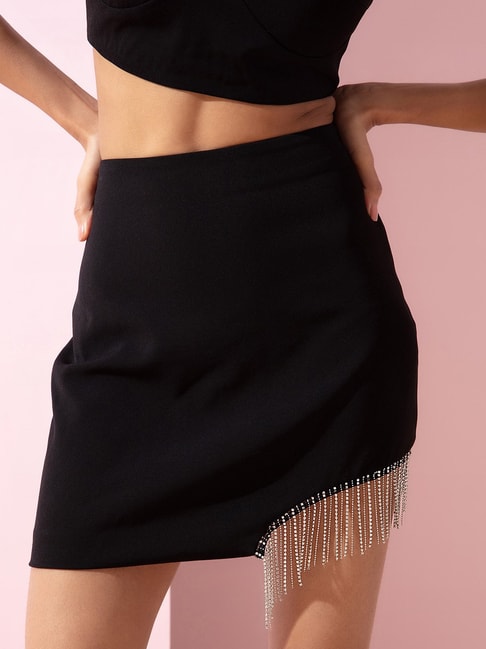 RSVP Black High-Low Skirt Price in India
