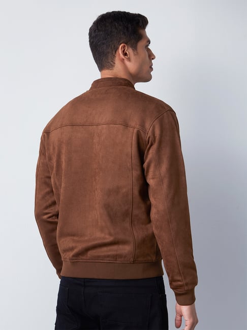 Buy Ascot by Westside Brown Suede Relaxed-Fit Jacket for Online @ Tata CLiQ