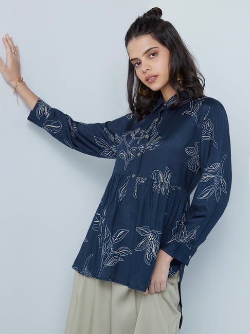 Bombay Paisley by Westside Indigo Printed High-Low Top Price in India
