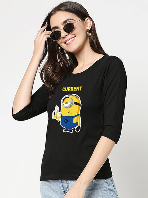 Buy Bewakoof Black Printed T Shirt for Women Online Tata CLiQ