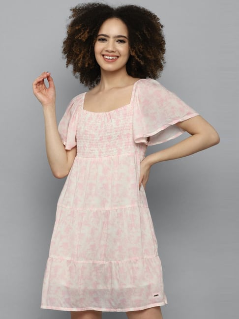 allen solly pink dress Buy Women Pink Solid Formal Dress Online - 39909611