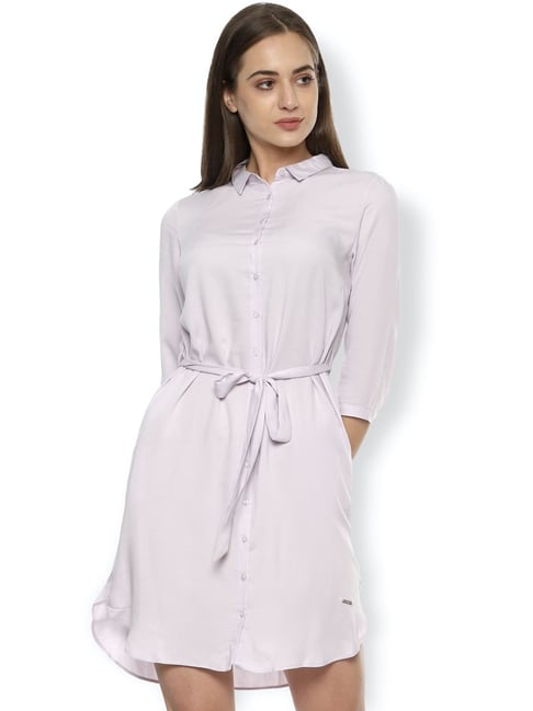 Van Heusen Purple Shirt Dress Price in India