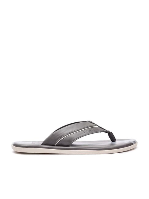 U S Polo Assn U.S. Polo Assn. Men's CODETTE 2.0 Grey Flip Flops