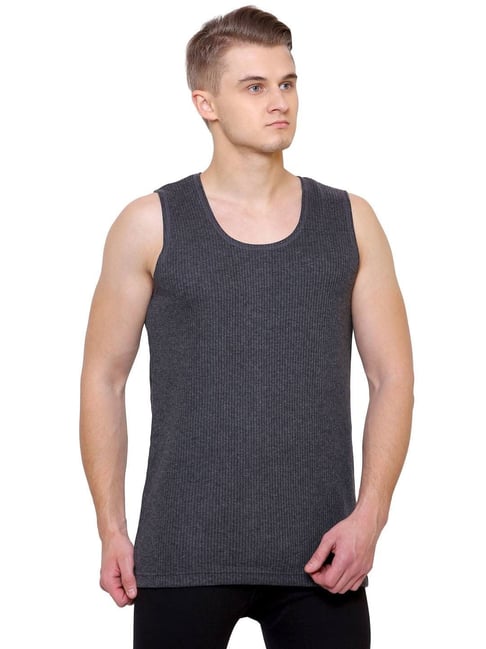 Bodycare Charcoal Melange Regular Fit Vest