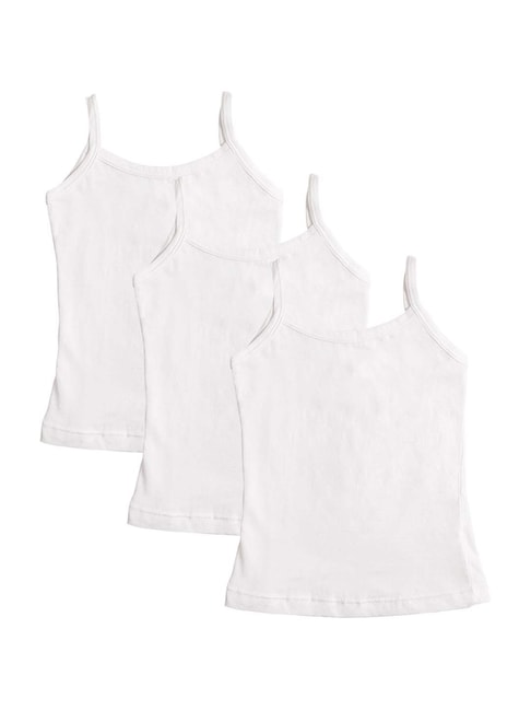 Bodycare Kids White Cotton Printed Vests (Pack of 3)