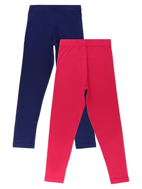Buy Bodycare Kids Fuchsia & Navy Solid Leggings (Pack Of 2) for Girls  Clothing Online @ Tata CLiQ