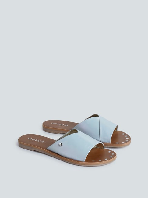 Buy LUNA BLU Tan T-Strap Sandals from Westside