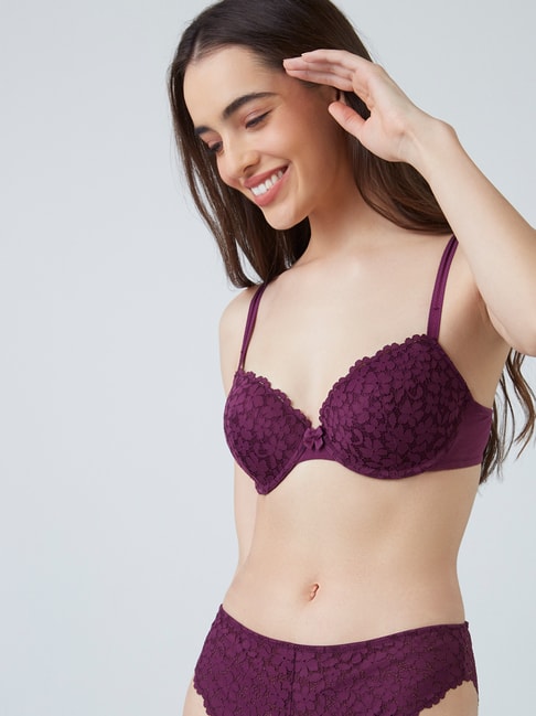 Wunderlove by Westside Plum Padded Wired Bra Price in India
