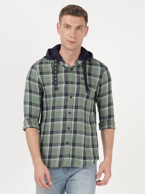 Shirt with hood on sale mens