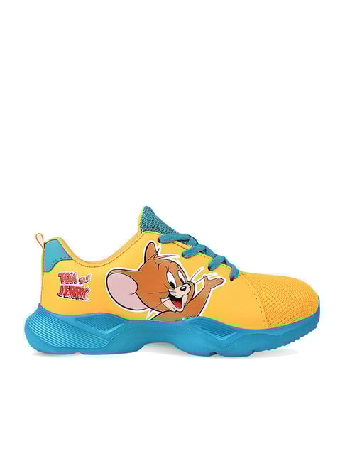 Campus Kids Mustard & Teal Blue Running Shoes-picture-14