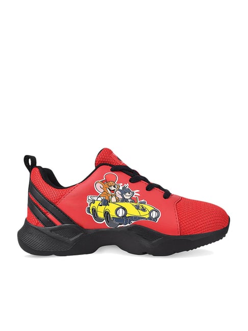 Campus Kids Red Black Running Shoes