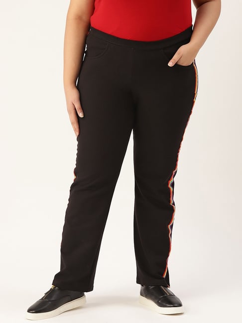Buy Gini & Jony Boys Black Solid Cotton Track Pant Online in India