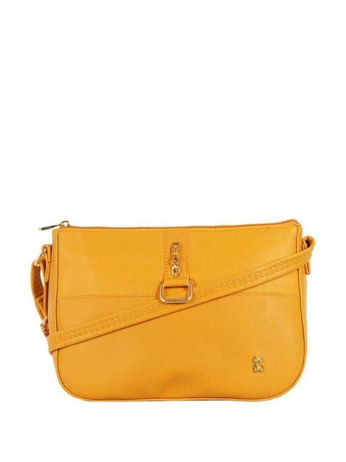 Baggit mustard yellow store solid sling bag