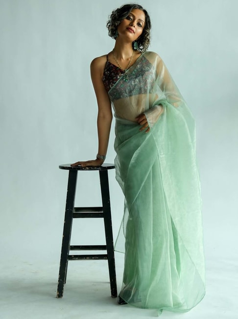 Suta Green Saree Without Blouse Price in India