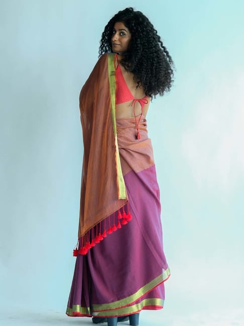 Buy Suta Purple Saree Without Blouse for Women Online @ Tata CLiQ