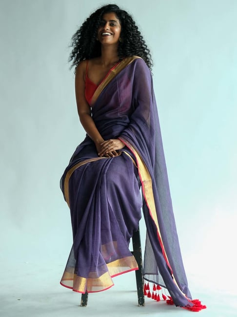 Buy Suta Purple Saree Without Blouse for Women Online @ Tata CLiQ