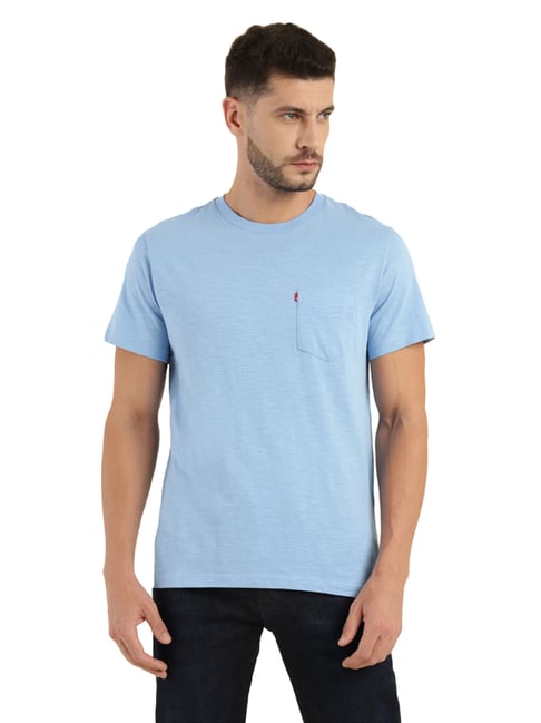 Levis Levi'S Della Robbia Blue Cotton Slim Fit T-Shirt